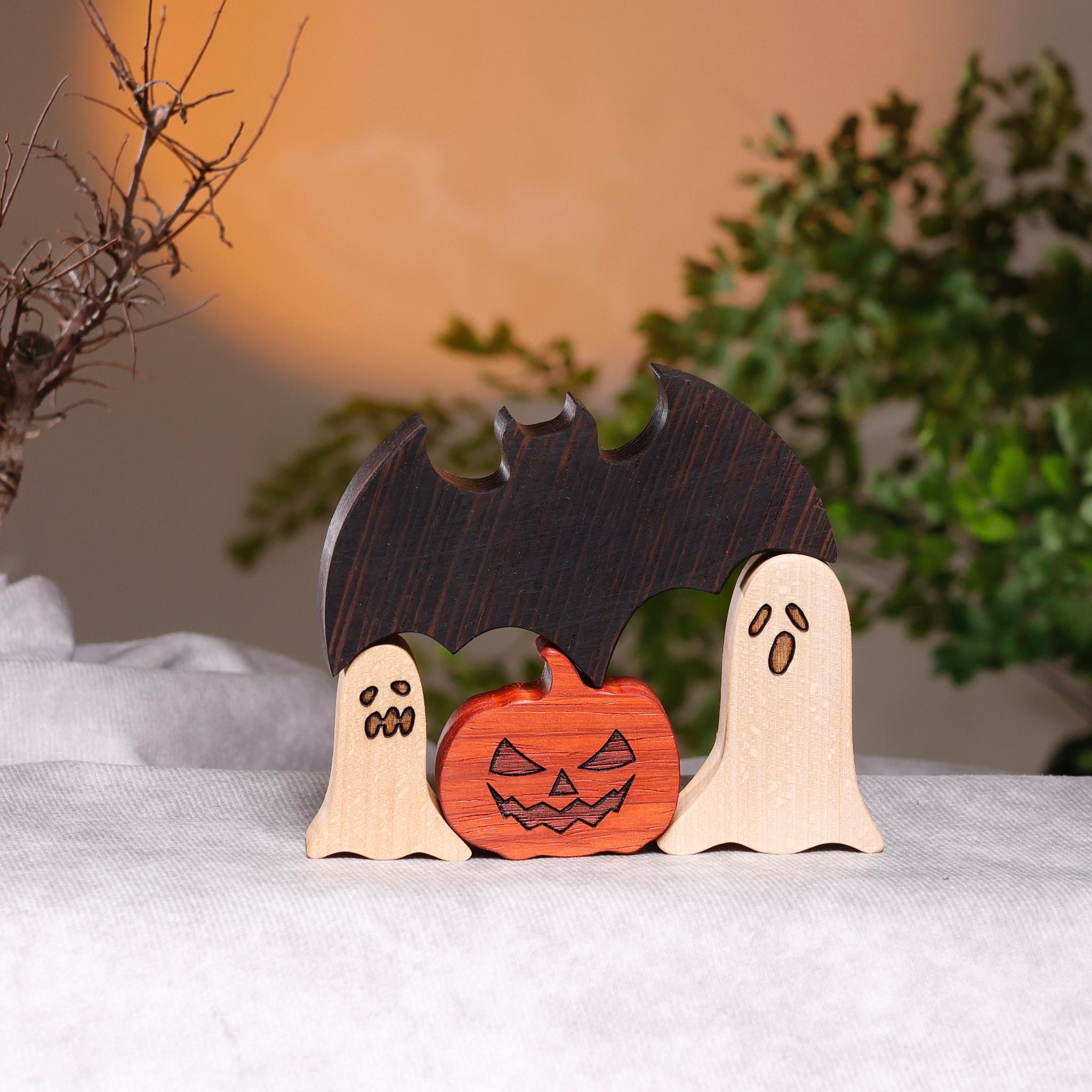 ハロウィン　オブジェ　飾り　パズル　木製　無垢材 | 2枚目