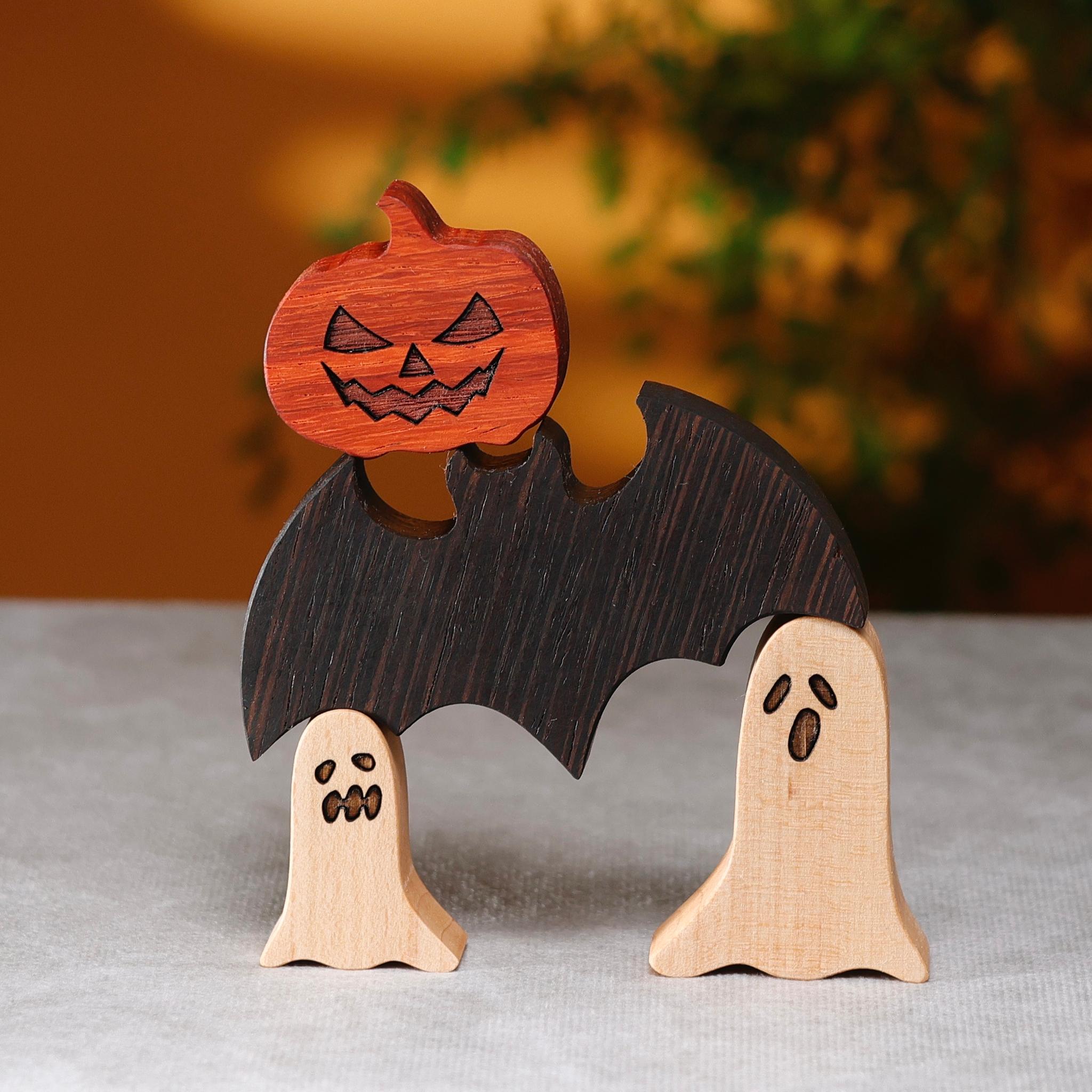 ハロウィン　オブジェ　飾り　パズル　木製　無垢材 | 3枚目